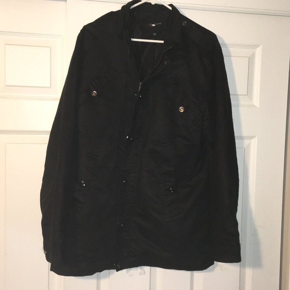 Structure, XL faux suede black military jacket